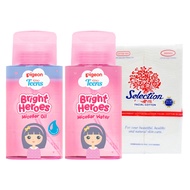 PIGEON TEENS paket Bundling Bright Heroes Micellar Water Oil 100ml Kapas Kecantikan
