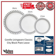 (Loose Item) CORELLE City Block Plate Loose (3 Option to choose) Dinner Plate/Luncheon Plate/B&amp;B Plate