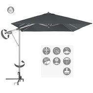 Doppler SUN LINE PENDEL - Multifunctional Swing Umbrella With Crank Parasol - SPF 50 + (Anthracite/N
