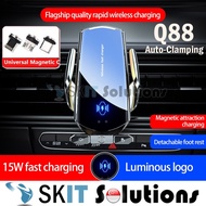 Q88 15W Qi Wireless Charging / Magnetic Charging Car Fast Charger Auto-Clamping Air Vent Phone Mount