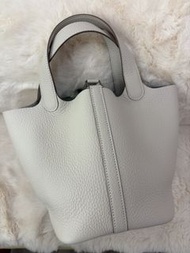 Hermès Picotin 18奶昔白 銀扣