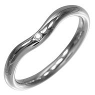 蒂芬妮 (Tiffany & Co.) 弧形戒指，9號，950鉑金鑲鑽，約3.7克，女士款 [二手]