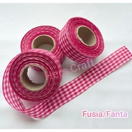 1 Inch Checkered Fabric Ribbon - Checkered Pattern, Complete Colors, Souvenir Accessories