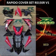 RAPIDO COVER SET RS150R/RS150 V1 SUPRA GTR-150 (2) RED (STICKER TANAM/AIRBRUSH) COVERSET