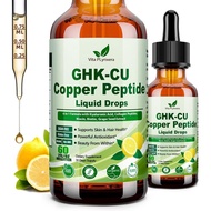 Vita PLynxera GHK-CU Peptide Supplement Liquid Drops, Premium 6-in-1 GHK CU Copper Peptides w. Marin