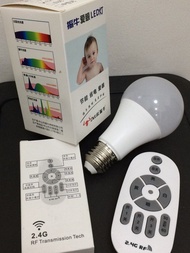 全新 LED 智能燈膽 連遙控器 可調光暗、冷暖色 12W 高顯護眼（E27大頭）燈泡 smart dimmable warm &amp; white light bulb with remote control
