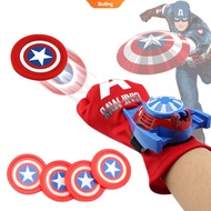 Marvel Spider-Man Toy Kids Plastic Cosplay Glove Launcher Iron Man Captain America Hulk Optimus Prime Launcher Funny Wrist Toy Set Children's Gift [BL]