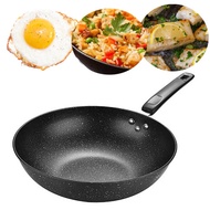 32CM PAN(BLACK)- Multifunctional Kitchen Cast Iron Non-Stick Cooking Stir-Frying Wok Pan