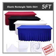5 FT Skirt Elastic Banquet Table Cloth Top Cover Skirting Event Hotel Kain Sarung Alas Meja segi
