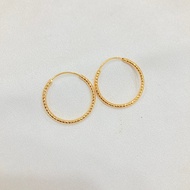 Anting Wanita Gipsy Bulat Besar Motif lapis Emas
