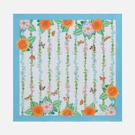 Dahlia Silk Twill Printed Scarf - Blue