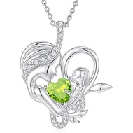 FANCIME Birthstone Mother & Child Heart Necklace - Tree of Life Pendant I Love You Mom  Gift for Mom
