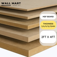 【Ready Stock】MDF board 2FT x 4FT / Thickness 3mm/6mm/9mm/12mm/15mm / Custom Cut / Papan board