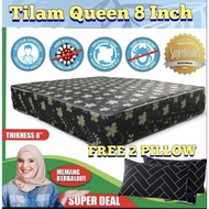 (FREE 2 PILLOW)Queen Foam Mattress 8 Inches / Tilam Kelamin Foam 8 Inci / Tilam Queen