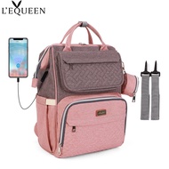 Free Shipping COD ✇☾Lequeen Designer Usb Baby Diaper Bag Large Capacity Mom Diaper Backpack Multi-fu