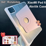 Art F36L Case XiaoMi Pad 6 36Rotate Flip Case Acrylic Crystal Clear Protective Tablet Autolock Folda