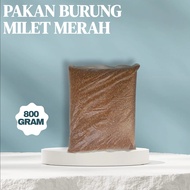Milet Merah 800 gr - KEMASAN BIASA Millet Merah Pakan Burung Lovebird Kenari Nuri Parkit