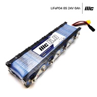 ilic แบตเตอรี่ลิเธียมฟอสเฟต LiFePO4 32650 8S 24V 6Ah BMS 24V