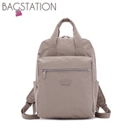 MC1 BAGSTATIONZ Crinkled Nylon Backpack (Black/Khaki/Navy Blue)
