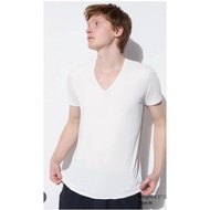 STYLE270: UNIQLO airism men L size v neck white  inner shirt
