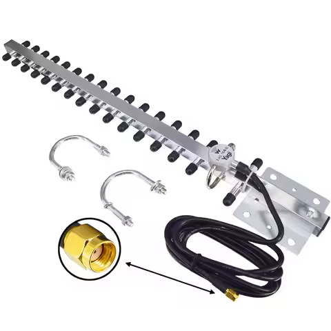 2.4Ghz WiFi Antenna 25dbi RP SMA male WLAN 2.4g Yagi antenna 145cm cable for Signal Repeater amplifi