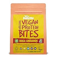 BodyMe Organic Vegan Protein Snack Bites Raw Maca Cinnamon 500 g 100 Bite Versions of Our Vegan Protein Bar Gluten Free 11 g Complete Protein 3 Vegan Proteins Essential Amino Acids