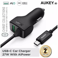 Aukey CAR CHARGER CAR CHARGER 3A WITH USB Cable TYPE C 2 Year Warranty - 500403