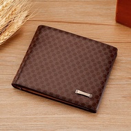 Fashionable short wallet for men, multifunctional checkered design, casual and easy to carry, person