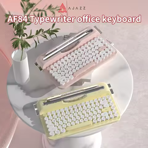 F84 Punk Keyboard with 84 Key Typewriter Model Keycaps 2.4GHz plus Bluetooth Wireless Connect Keyboa