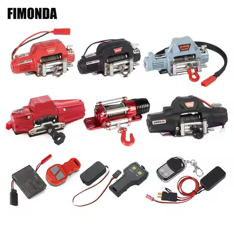 Scale RC Winch Wireless Remote Controller Recovery Hook for 1/10 Crawler Car TRX4 TRX6 SCX10 Wrangle