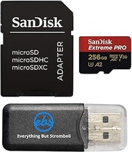 Everything But Stromboli SanDisk Extreme Pro 256GB MicroSD Memory Card Works with Insta360 ONE RS 1-Inch 360, One X3Action Camera (SDSQXCD-256G-GN6MA) Bundle with (1) MicroSD Card Reader