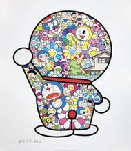 Takashi Murakami 村上隆 x 多啦A夢 (Doraemon in a flower field)