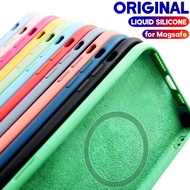 [Woo Fashion Case] สำหรับ Magsafe เคสแม่เหล็กชาร์จไร้สาย iPhone 13 11 12 14 Pro Max Mini XS XR X 7 8 Plus SE ปลอกซิลิโคนกันกระแทก
