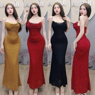 D60 - 2S Fishtail Bodycon Dress with Lace Collar