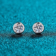D Color Moissanite 925 Sterling Silver Plating pt950 Platinum Women Style Temperament Simple Earring