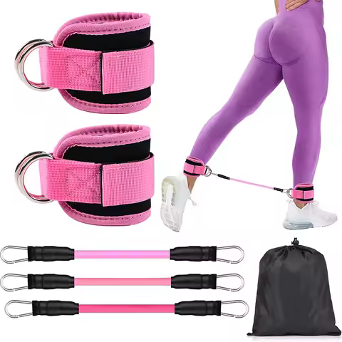 Ankle Straps Resistance Bands Set Fitness Workout Yoga Exercise Equipment Glutes Legs Strength Train