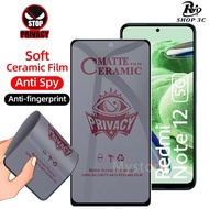 Privacy Ceramic Screen Protector Soft Tempered Glass For Redmi Note 13 12 12s 11 11T 11s 10 10s 9 9s 8 Pro Plus Pro+ 4G 5G 2024
