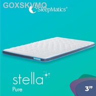 【newreadystock】❏【FREE SHIPPING】SleepMatics Stella Pure - Premium SnowSilk Cooling Plush Mattress Topper (3"/7.6cm) Natur