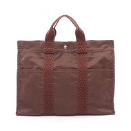 【二手】愛馬仕 HERMES 托特包 Herline MM 酒紅色帆布 Herline 托特包 MM 男女通用 二手 B