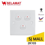 SELAMAT Switch 2K103 / SELAMAT 3 gang 1 way switch 2K-103 Flush Switch [SJ MALL]