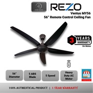 Rezo Ceiling Fan VENTUS MY56 5 Blade Remote Control Ceiling Fan Deka Ceiling Fan K9 / XR5  Kipas Ceiling