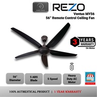 Rezo Ceiling Fan VENTUS MY56 5 Blade Remote Control Ceiling Fan Deka Ceiling Fan K9 / XR5  Kipas Cei
