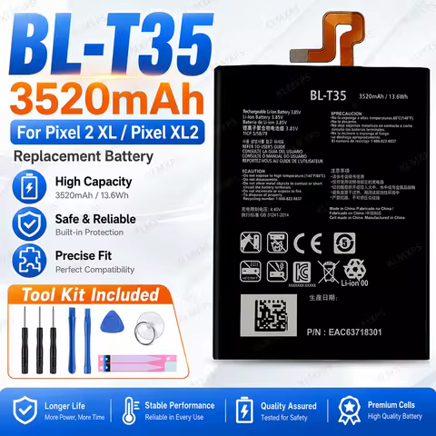 Premium Replacement Battery BL-T35 3520mAh For LG For Google Pixel 2 XL Pixel2, BL T35 BLT35 Mobile 