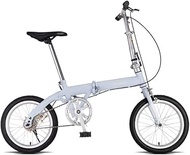 Fashionable Simplicity Single Speed Foldable Bicycle with Comfort Saddle 16 Inch Folding Bike Low Step-Through Steel Frame Urban Riding and Commuting Blue