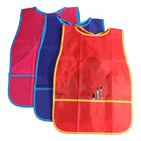 BAHABY 4Pcs Kids Art Smock Kids Apron Waterproof Painting Aprons with 3 Pockets Art Smocks for Kids 