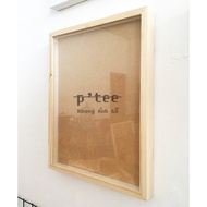 Wooden photo frame A3 30x40 B1 Box 3cm thick - Pine wood frame with 3D decorative glass surface Wood