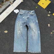 LY2H AC Hand-Painted Version Washed Splash Ink 1981M Distressed Loose BAGGY Jeans Men Women