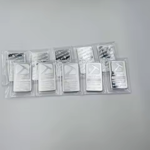 5 Pcs ( A Row) USA Non Magnetic Pan American Silver Coin Vacuum Packed Decoration Bar