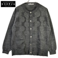 Comme des Garçons Homme 00s Tanaka Homme HE-N003 Gray Openwork Print Knit Cardigan (No label) [Used]