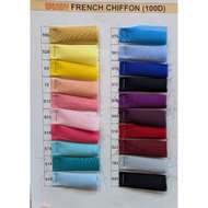 Hi Multi French Chiffon 100D 100 Deneire 60" Width Makapal Sold per Roll (50 yards per roll)
